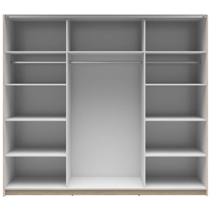 Dressing TETRIX, stejar sonoma, PAL, cu 2 usi si oglinzi, 220x60x196 cm