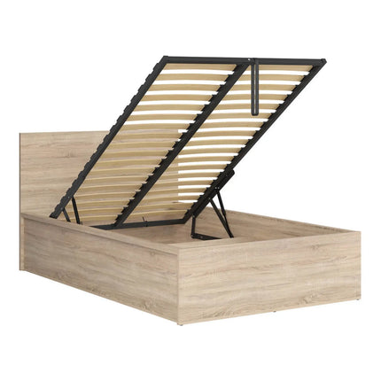 Pat TETRIX 120x200, stejar sonoma, PAL laminat, cu somiera si lada depozitare