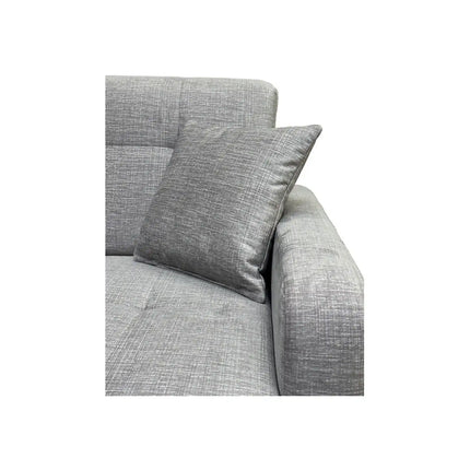 Coltar extensibil LARS, universal, stofa catifelata gri - Voss 07, cu lada depozitare, 223x161x83 cm