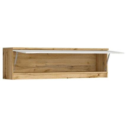 Dulap suspendat NUIS, stejar wotan/alb lucios, PAL, 135x29x38 cm