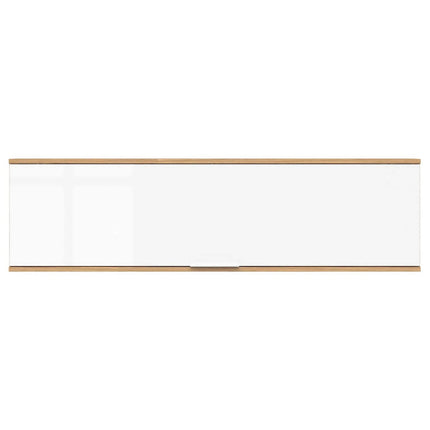 Dulap suspendat ZELE, stejar wotan/alb lucios, PAL laminat, 135x31x37 cm
