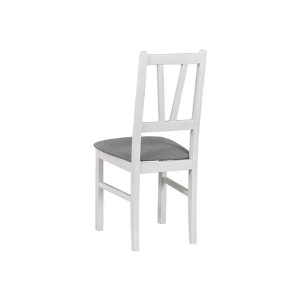Scaun FILO, alb/gri, stofa clasica/lemn, 43x50x94 cm