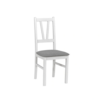 Scaun FILO, alb/gri, stofa clasica/lemn, 43x50x94 cm