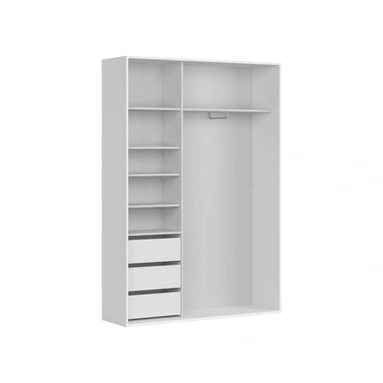 Dulap FLEX, alb/stejar wotan, PAL, cu 2 usi, 150x45x218 cm