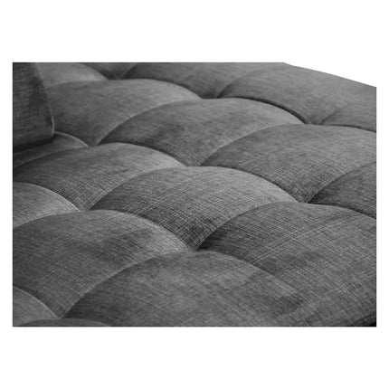 Coltar extensibil ARAGON, sezlong dreapta, stofa catifelata gri - Voss 15, cu lada depozitare, 270x230x150 cm