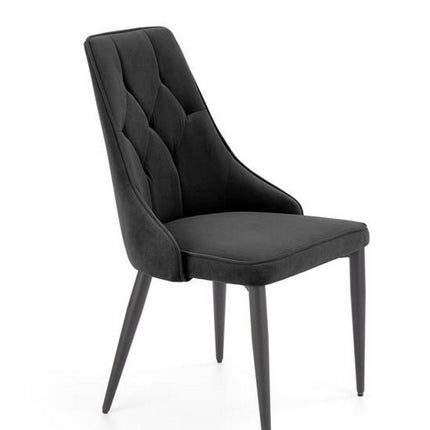 Scaun K365, stofa catifelata negru - Bluvel 19, 52x57x90 cm