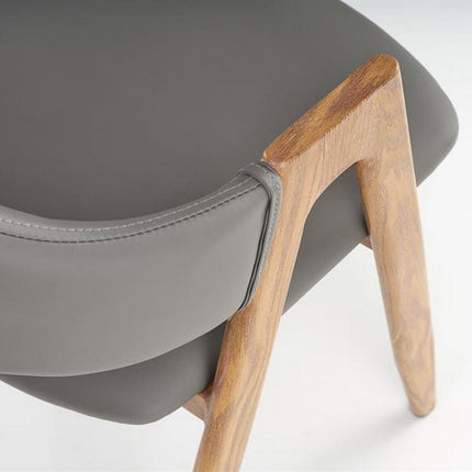 Scaun K247, gri/stejar honey, piele ecologica/metal, 51x51x80 cm