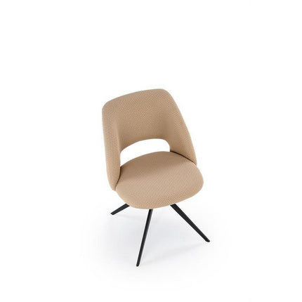 Scaun rotativ K546, bej/negru, panza/metal, 52x60x79 cm