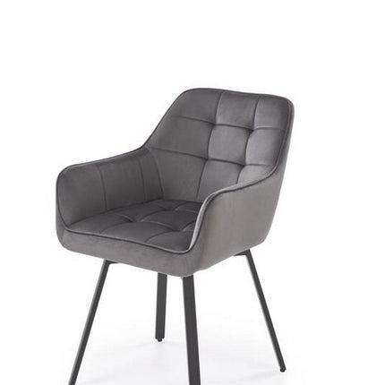 Scaun K588, gri - HLR 21, stofa catifelata/otel, 55x60x89 cm