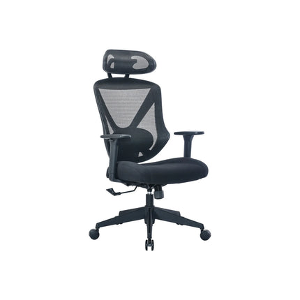 Scaun birou SELECT, negru, stofa/plasa, 74x70x114/124 cm