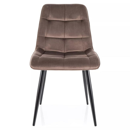 Scaun CHIC, cappuccino - Bluvel 38, stofa catifelata/metal, 50x58x88 cm
