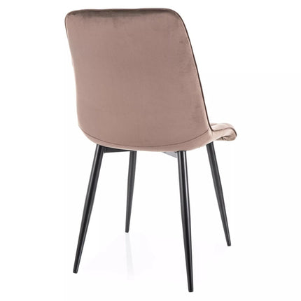 Scaun CHIC, cappuccino - Bluvel 38, stofa catifelata/metal, 50x58x88 cm