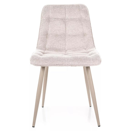 Scaun CHIC, bej deschis - Brego 22, stofa clasica/metal, 50x58x88 cm