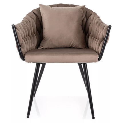 Scaun NUVO, bej inchis - Bluvel 40, stofa catifelata/metal, 62x47x86 cm