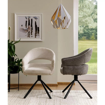 Scaun BORGO, gri - Raven 18, stofa clasica/metal, 58x45x87 cm
