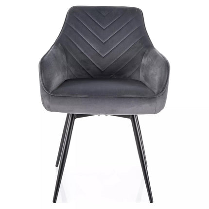 Scaun SERVIO, gri - Bluvel 14, stofa catifelata/metal, 55x45x88 cm
