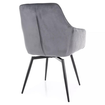 Scaun SERVIO, gri - Bluvel 14, stofa catifelata/metal, 55x45x88 cm