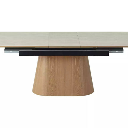 Masa extensibila MONACO, piatra travertin/stejar, 160/200x90x75 cm