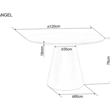 Masa extensibila ANGEL II, gri cu efect de marmura/negru, 120/160x120x75 cm