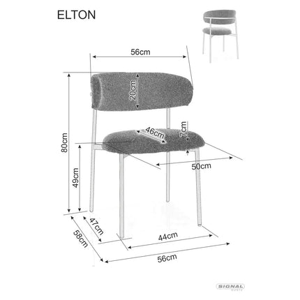 Scaun ELTON, bej - Brego 34, stofa clasica/metal, 56x46x80 cm