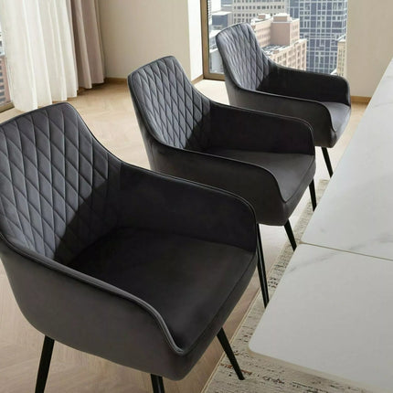 Scaun MARLO, negru - Bluvel 19, stofa catifelata/metal, 55x45x88 cm