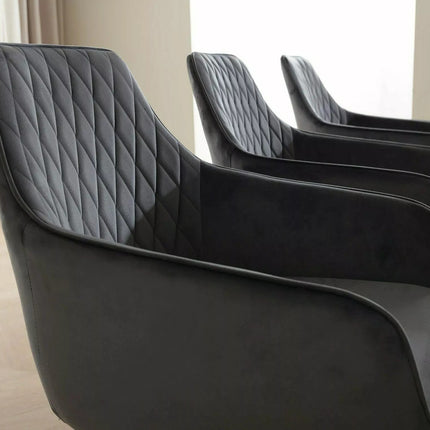 Scaun MARLO, negru - Bluvel 19, stofa catifelata/metal, 55x45x88 cm