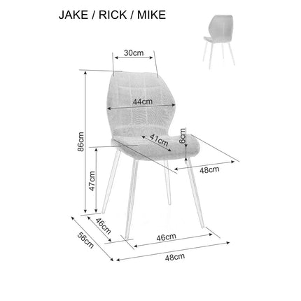 Scaun RICK, cappuccino - Bluvel 38, stofa catifelata/metal, 48x41x86 cm