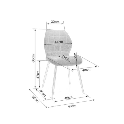 Scaun RICK, negru - Bluvel 19, stofa catifelata/metal, 48x41x86 cm