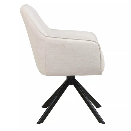 Scaun NOTTI, bej deschis/negru, stofa clasica/metal, 55x45x83 cm