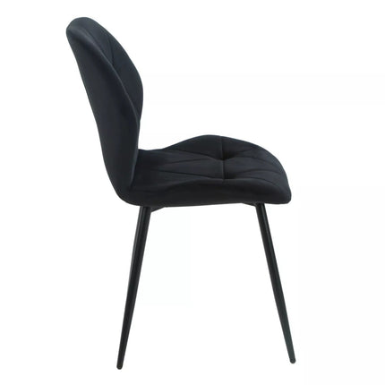 Scaun RICK, negru - Bluvel 19, stofa catifelata/metal, 48x41x86 cm