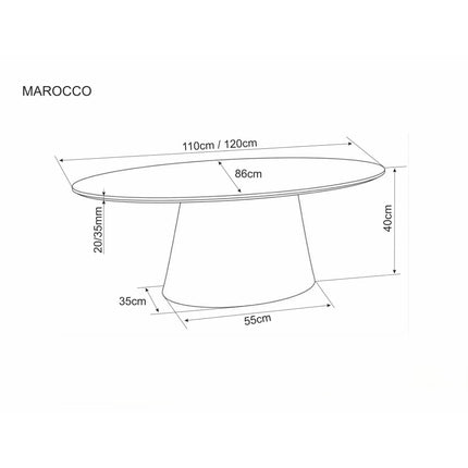 Masuta cafea MAROCO, stejar, 110x60x40 cm
