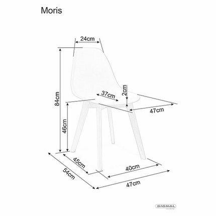 Scaun Moris, gri deschis/fag, plastic/lemn de fag, 46x37x81 cm