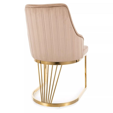 Scaun ALURE, bej inchis - Bluvel 28, stofa catifelata/metal, 52x48x89 cm