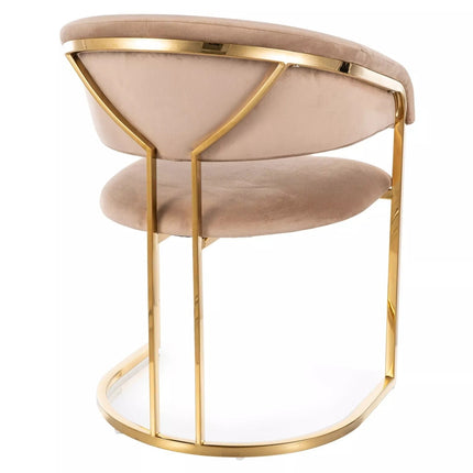 Scaun TULIPE, bej inchis - Bluvel 28, stofa catifelata/metal, 56x46x77 cm