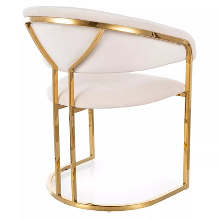 Scaun TULIPE, bej deschis - Bluvel 22, stofa catifelata/metal, 56x46x77 cm