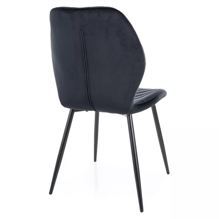 Scaun MIKE, negru - Bluvel 19/negru, stofa catifelata/metal, 48x41x86 cm