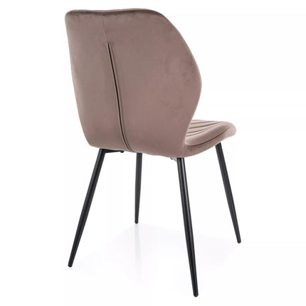 Scaun MIKE, cappuccino - Bluvel 38/negru, stofa catifelata/metal, 48x41x86 cm
