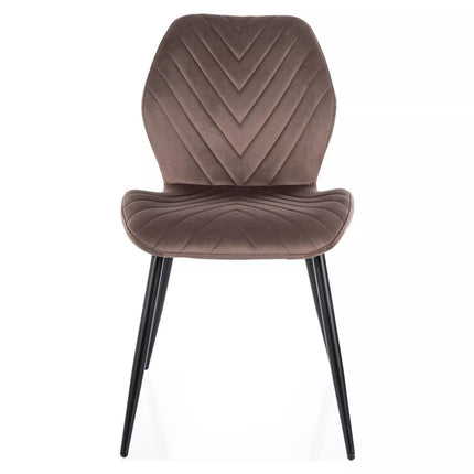 Scaun MIKE, cappuccino - Bluvel 38/negru, stofa catifelata/metal, 48x41x86 cm