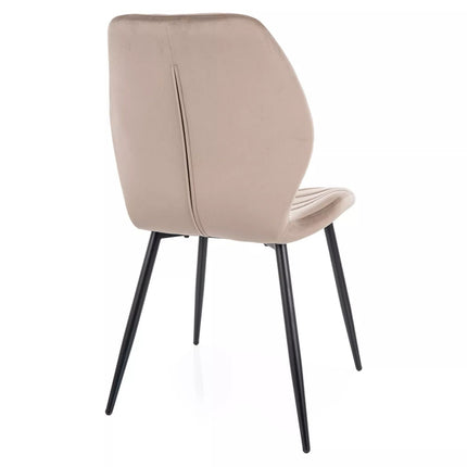 Scaun MIKE, bej inchis - Bluvel 40/negru, stofa catifelata/metal, 48x41x86 cm