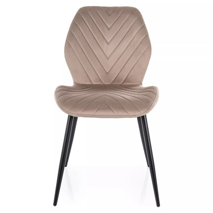 Scaun MIKE, bej inchis - Bluvel 40/negru, stofa catifelata/metal, 48x41x86 cm