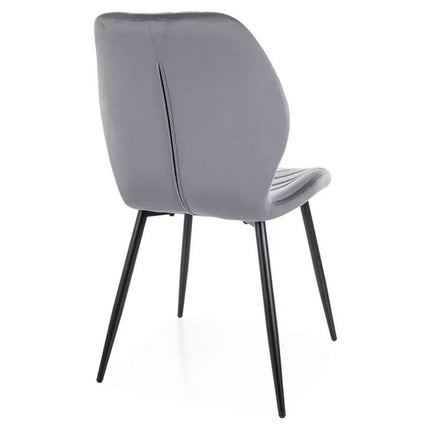 Scaun MIKE, gri - Bluvel 14/negru, stofa catifelata/metal, 48x41x86 cm