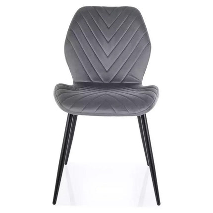 Scaun MIKE, gri - Bluvel 14/negru, stofa catifelata/metal, 48x41x86 cm