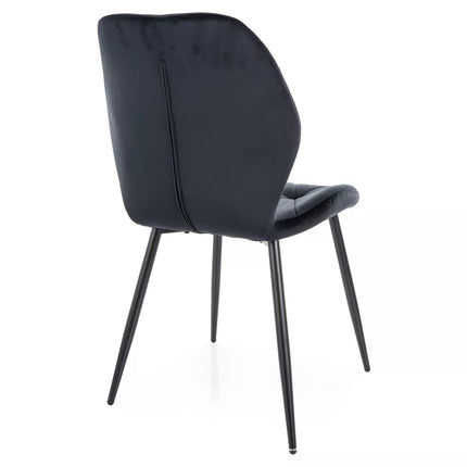 Scaun RICK, negru - Bluvel 19, stofa catifelata/metal, 48x41x86 cm
