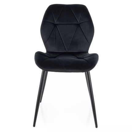 Scaun RICK, negru - Bluvel 19, stofa catifelata/metal, 48x41x86 cm