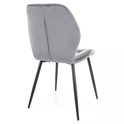 Scaun RICK, gri - Bluvel 14, stofa catifelata/metal, 48x41x86 cm