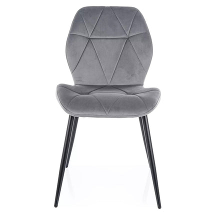 Scaun RICK, gri - Bluvel 14, stofa catifelata/metal, 48x41x86 cm