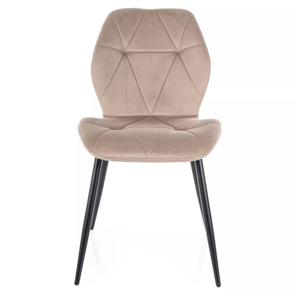 Scaun RICK, bej - Bluvel 40, stofa catifelata/metal, 48x41x86 cm