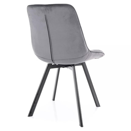 Scaun MONTI, gri - Bluvel 14, stofa catifelata/metal, 51x44x88 cm