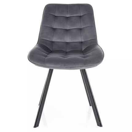 Scaun MONTI, gri - Bluvel 14, stofa catifelata/metal, 51x44x88 cm