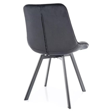 Scaun MONTI, negru - Bluvel 19, stofa catifelata/metal, 51x44x88 cm